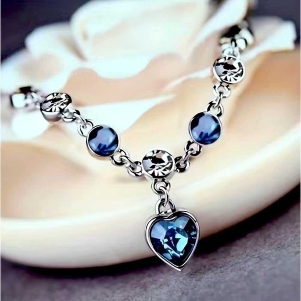 Blue Sapphire Heart Bracelet
